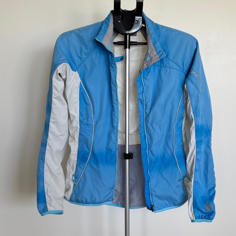 Salomon Clima Wind Full Zip Jacket Women's Windbreaker Medium Blue Trail Running